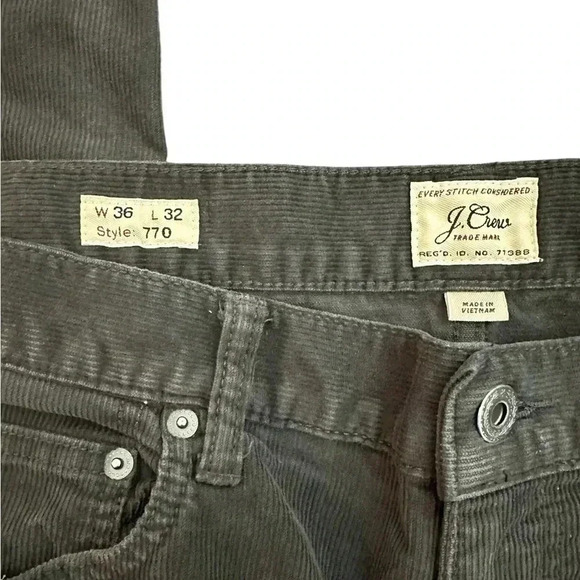 J. Crew Straight Fit Corduroy Pants Style 770 Brown Men’s Size 36x32 Casual - Picture 2 of 5